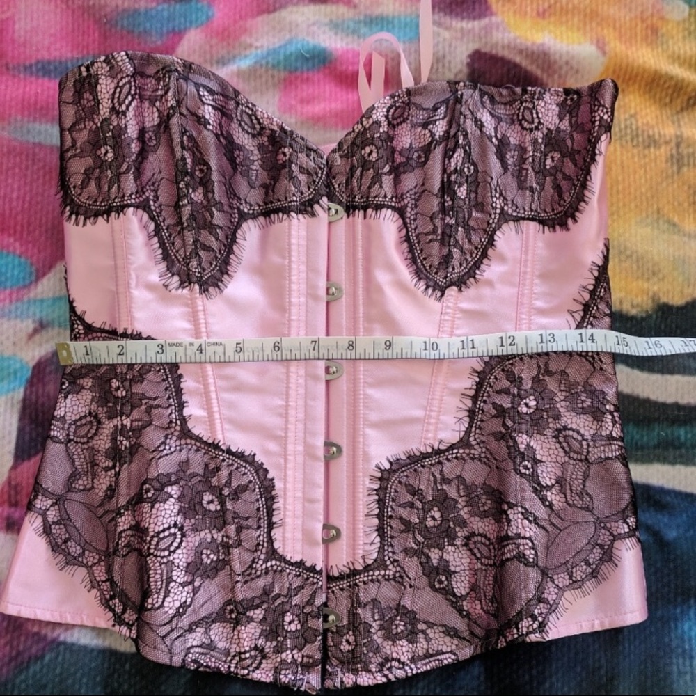 Vintage pink and black corset